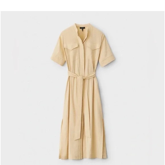 Rag & Bone Selma Midi Shirt Dress in Khaki Tan Size Large - Picture 6 of 16
